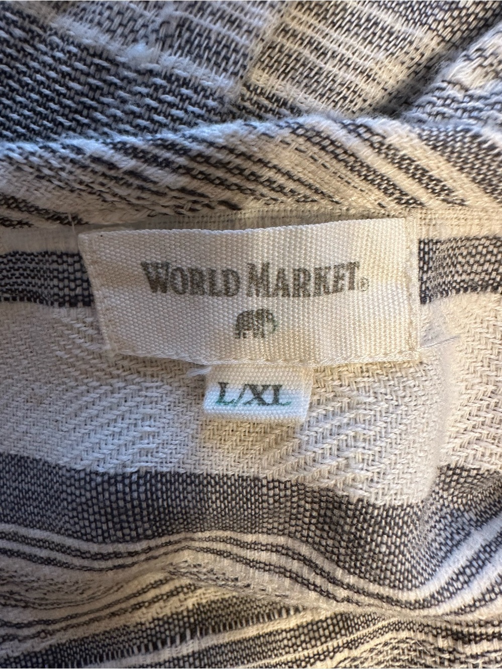 World Market Boho Striped Maxi Dress Tassel Tie Cotton L/XL - Picture 10 of 12